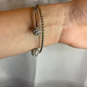Silver Twist & rhinestone jewel Ball Bracelet Set costume unbranded regency glam thumbnail 3