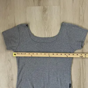 Gray First Lady‎ Short Sleeve Scoop Neck Top Tee Basic Casual thumbnail 4