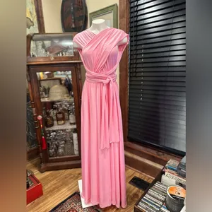 IBTOMCASTLE Multi-Way Infinity Dress XL Pink Maxi Bridesmaid Wedding Prom thumbnail 6