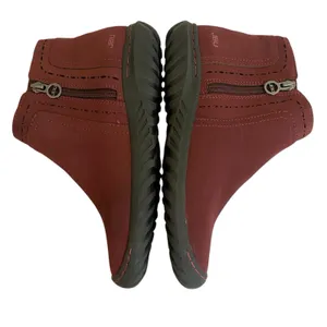 Jbu Memory Foam Do Juno Women Sz 7‎ M Burgundy Ankle Length Zip Up Chelsea Boots thumbnail 10