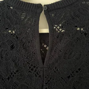 Abercrombie & Fitch‎ Crochet Black Knit Short Sleeve Loose Knit Sweater Size XL thumbnail 6