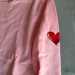 Women's Pink Heart and Love Theme Crewneck Sweatshirt Size XL #260615 thumbnail 3