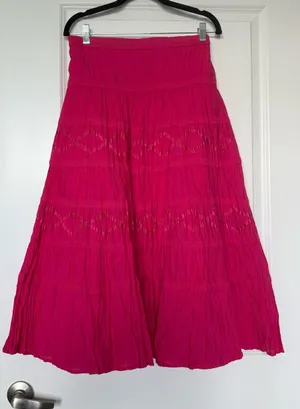New Directions 100% Cotton maxi Skirt Tiered Boho thumbnail 1