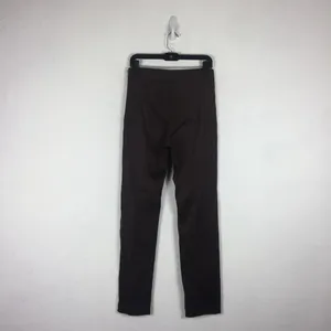 Good American Chocolate Brown Faux Suede Pant Size 8 Boss Split Hem Straight Leg thumbnail 15