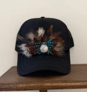 Feather trucker hat Black thumbnail 1