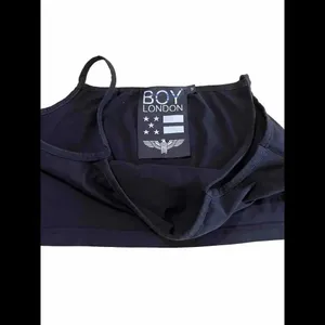 Top Boy London Black‎ Cami Crop Logo Y2K 00s Boho Hippie Top thumbnail 2