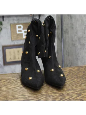 A New Day Studded Faux Suede Mid-Calf Boots 94568942 Jet Black / Gold 7.5M thumbnail 4