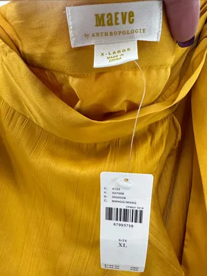 Anthropologie Maeve Mango Yellow Ruffle Wrap Skirt midi High Low NWT XL boho thumbnail 7