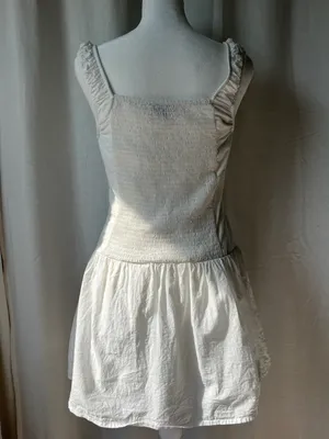 PacSun Linen White Milkmaid Dress thumbnail 3