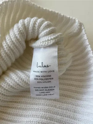 Lulu's White Ribbed Cropped Crewneck Sweater thumbnail 5