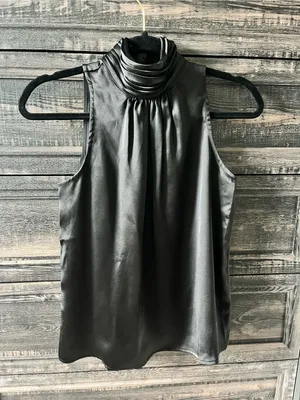 Rachel Zoe black satin top size XS thumbnail 1
