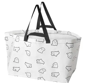 IKEA nwt KUSTFYR Shopping bag large ghost Halloween 21 ¾x13 ¾x14 ½ "/19 thumbnail 1