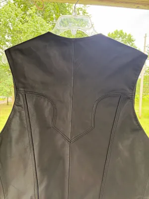 Classic Black Genuine Leather Vest XXL Made in Mexico motorcycle biker outlaw thumbnail 10