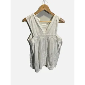 Akemi + Kin‎ Tank Top Womens Small White Embroidered Pom Bib Boho Anthropologie thumbnail 6