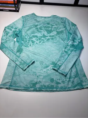Realtree Fishing WAV3 Teal Water Performance Long Sleeve Shirt UPF Sun Protect thumbnail 4