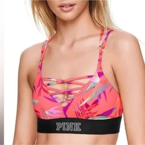 Victorias Secret PINK Ultimate Unlined Neon Strappy Bralette thumbnail 1