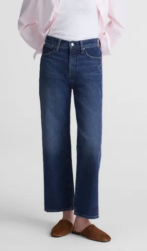 NWT Madewell The Perfect Vintage Wide Leg Crop Jean Midnight Waters Size 31 TALL thumbnail 1