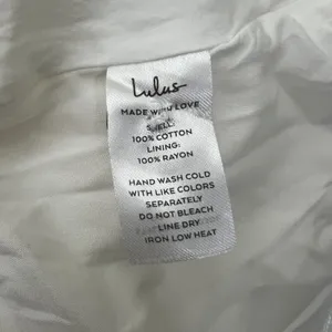 NWT Lulus Surplice Solid Mini Dress White Summer Boho Button Detail Size M thumbnail 5