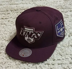 Mitchell & Ness Los Angeles Kings Burgundy Vintage Fashion Snapback Hat thumbnail 1