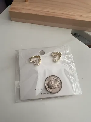 Gold Plated Heart Earrings thumbnail 4