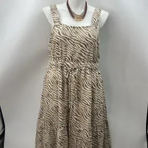 Cactus & Pearl zebra print tiered maxi dress XL thumbnail 2