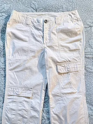 Free People The Thing Is Mid Rise Utility Pants Optic White Cargo Wide Leg~2🧡 thumbnail 5