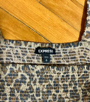 Express Leopard Print Romper | S | Tiered Ruffle Skirt thumbnail 7