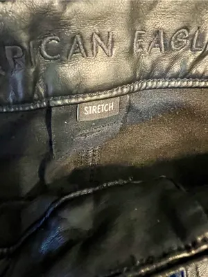 American Eagle Stretch High-Waisted Vegan Leather Straight Cargo Pant thumbnail 3