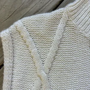 Madewell Women's Side Tie Sweater Vest Cream Wool Blend Size S thumbnail 4