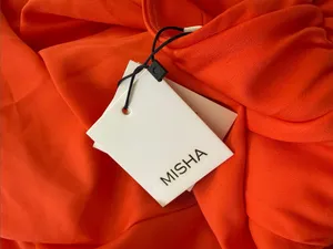 NWT Misha World Linnea midi dress in Carmellia (orange) Size 4 Australia halter thumbnail 2