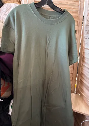 Time and Tru Olive Green Short Sleeve Crew Tee Dress Large thumbnail 1