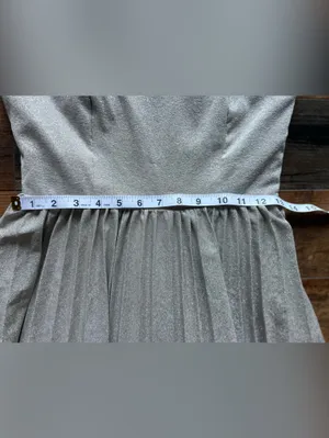 elevenses gold Shimmer Pleated Midi Dress size 4 thumbnail 4