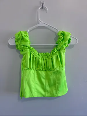 I.AM.GIA neon green corset crop top XS thumbnail 3