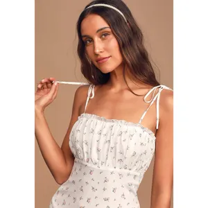 Lulus Be a Wildflower White Floral Print Tie-Strap Mini Dress thumbnail 4