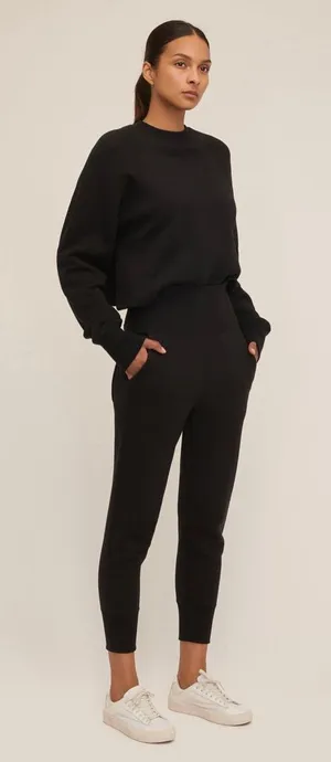 Marissa Webb SO HIGH WAISTED FRENCH TERRY SWEATPANTS IN BLACK size small‎ thumbnail 1
