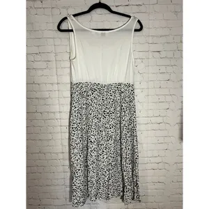 Seraphine Maternity Nursing Dress Skirt White Black Animal Print Midi Size 6‎ thumbnail 6