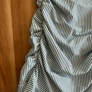 Edikted Gaia Gathered Mini Dress blue white striped small thumbnail 4