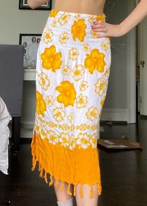 Orange Hawaiian Skirt thumbnail 1