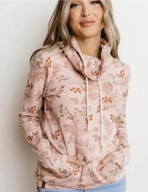 Ampersand Avenue Lovely Heart Floral Side-Zip Hoodie - Size Medium thumbnail 1
