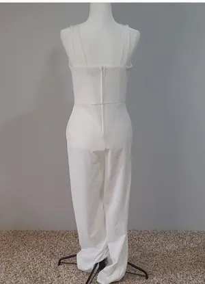 White Formal Jumpsuit thumbnail 2