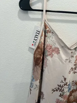 Slip Maxi Dress with Floral Print Italian Made Size L thumbnail 3