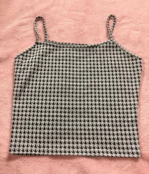 Houndstooth Tank top Gray Size M thumbnail 1