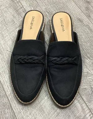 Indigo Rd Irharsen Slide On Loafers Black Braid Detail Size 9 thumbnail 1