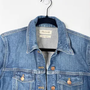 Madewell The Shrunken Stretch Jean Denim Jacket Classic Style Layering Blue S thumbnail 2