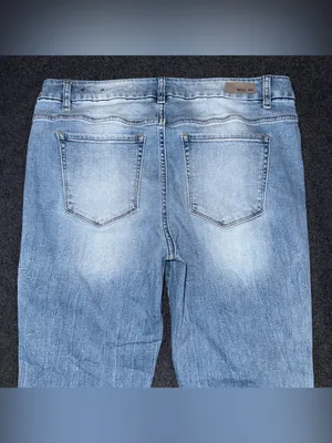 MISS ME Denim Crop Flare Jeans Light Wash Raw Hem Womens 32 x 26 Stretch M2190FL thumbnail 5
