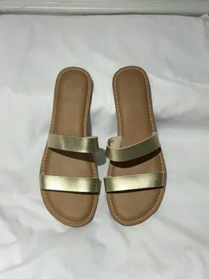 Gap Women's Pale Gold Double Strap Slides Size 10 thumbnail 2