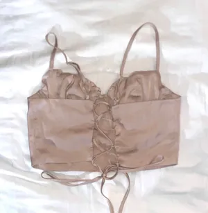 satin lace ruched bustier corset top thumbnail 3