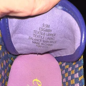 ECU EASY SPIRIT e360 ESGIBBY WOMEN 9.5 BALLET FLATS PURPLE MULTICOLOR thumbnail 7