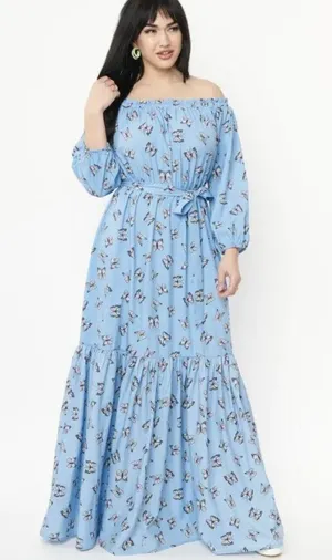 Unique Vintage Blue & Butterflies PLUS SIZE Sweet Escape Maxi Dress NWT | 2XL thumbnail 5