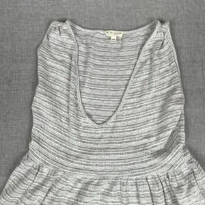 See You Monday Dress Womens Small Gray Striped V-Neck Maxi Jersey Sundress thumbnail 2